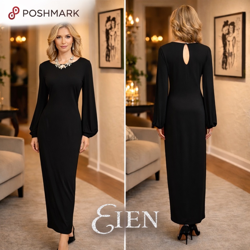 VTG Eien LA District Stretch Column Dress, Bishop-Sleeve,Modest, Formal Size M